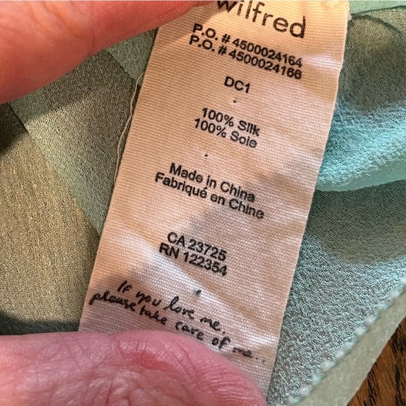WILFRED – Mint Green Silk Draped Tank XS - Picture 4 of 12